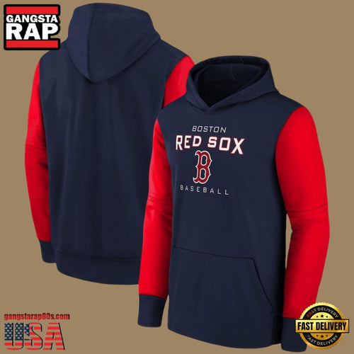 MLB Gear Boston Red Sox Pullover All Over Print Hoodie Shirt Black