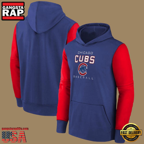 MLB Gear Chicago Cubs Pullover All Over Print Hoodie Shirt Blue