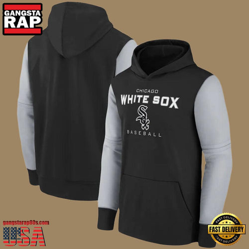 MLB Gear Chicago White Sox Pullover All Over Print Hoodie Shirt Black