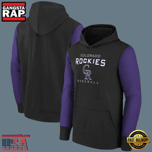 MLB Gear Colorado Rockies Pullover All Over Print Hoodie Black