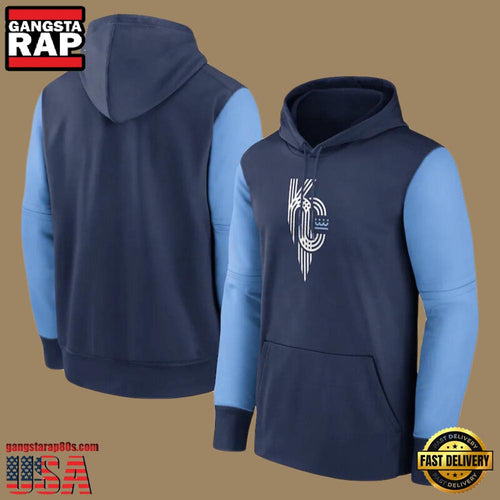 MLB Gear Kansas City Royals Pullover All Over Print Hoodie Shirt Blue