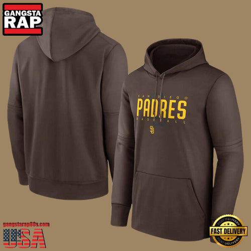 MLB Gear San Diego Padres Pullover All Over Print Hoodie Shirt Brown