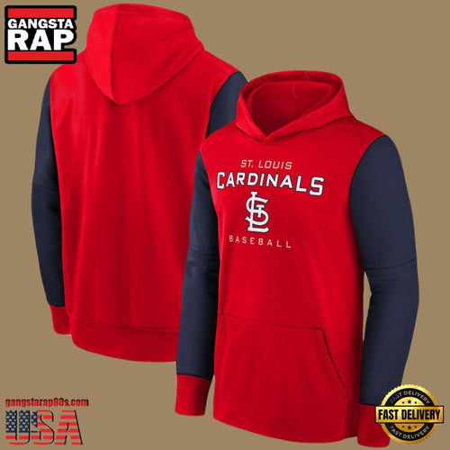 MLB Gear St Louis Cardinals Pullover All Over Print Hoodie Shirt Red