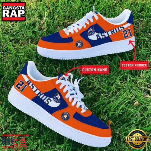 MLB Houston Astros Custom Name Number New Design Air Force 1 Shoes Sneaker