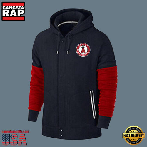 MLB Jersey Los Angeles Angels Zip UP New Design Hoodie Shirt Blue