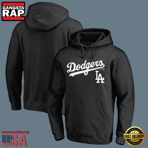 MLB Los Angeles Dodgers Hooded Baseball New Design Hoodie Shirt Black