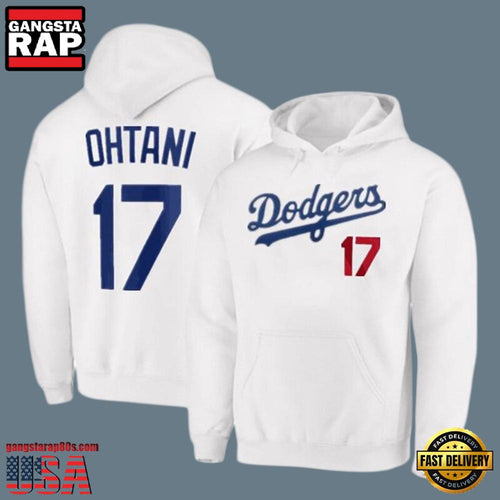 MLB Los Angeles Dodgers Ohtani Pullover New Design Hoodie Shirt White
