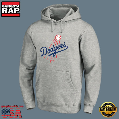 MLB Los Angeles Dodgers Pullover Merchandise New Design Hoodie Shirt Grey