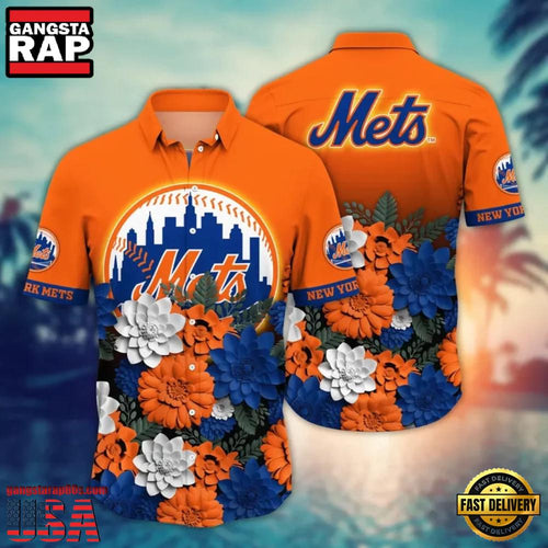 MLB New York Mets Island Blooms Hawaiian Shirt For Men Women