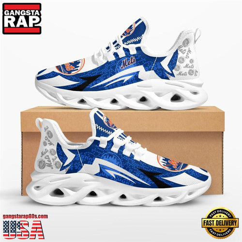 MLB New York Mets Symbol Geometric Pattern New Design Max Soul Shoes Running Sneakers