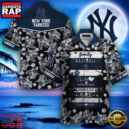MLB New York Yankees Moonlight Palm Aloha Hawaiian Shirt