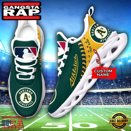 MLB Oakland Athletics Unique Design Custom Name Max Soul Shoes Running Sneakers