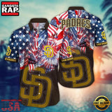 MLB San Diego Padres Fireworks Freedom Aloha Hawaiian Shirt