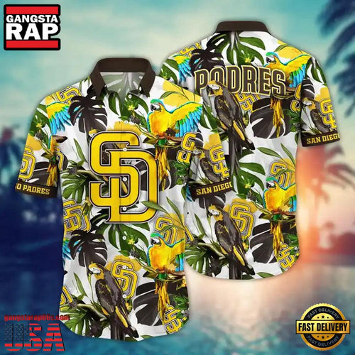 MLB San Diego Padres Jungle Parrot Aloha Hawaiian Shirt