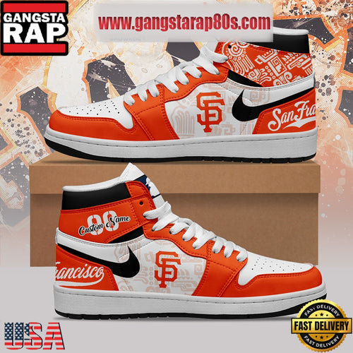 MLB San Francisco Giants Unique Design Custom Name Air Jordan 1 Shoes Running Sneakers