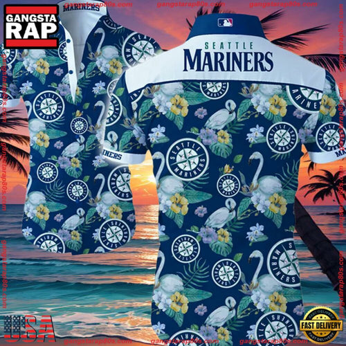 MLB Seattle Mariners Aloha Hawaiian Shirt Summer Button Up
