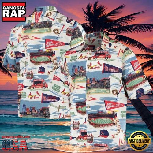 MLB St. Louis Cardinals Stadium Landscape Aloha Hawaiian Shirt