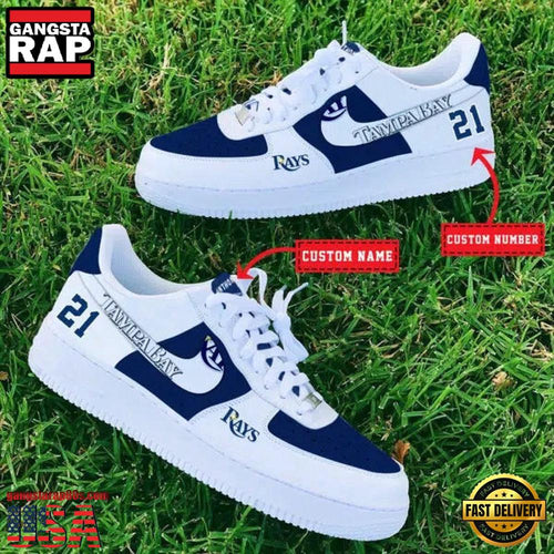 MLB Tampa Bay Rays Custom Name Number New Design Air Force 1 Shoes Sneaker