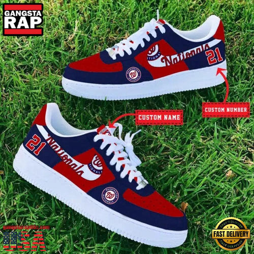 MLB Washington Nationals Custom Name Number New Design Air Force 1 Shoes Sneaker