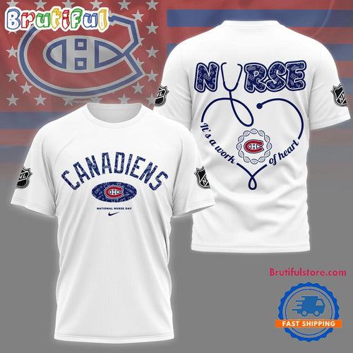 Montreal Canadiens NHL Nurse Appreciation Month 3D T Shirt