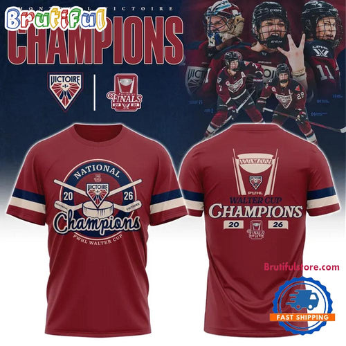 Montreal Victoire 2026 PWHL Walter Cup Champions All Over Printed T Shirt