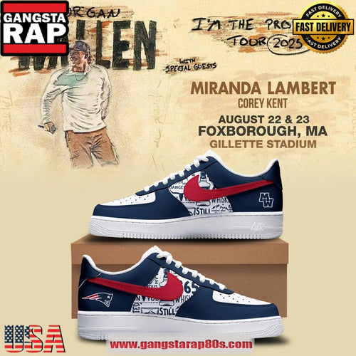 Morgan Wallen x New England Patriots Limited Edition Air Force 1 Sneakers Shoes