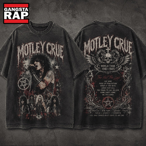 Motley Crue, World Tour 1981 1985, Rock Band Graphic, Metal Fan Gift 3D Shirt Hoodie T-Shirt