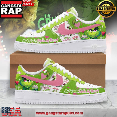 My Grinch Stole My Heart Limited Edition Air Force 1 Shoes Running Sneakers