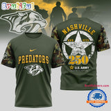 Nashville Predators NHL 250 Years US Army Limited 3D Shirt