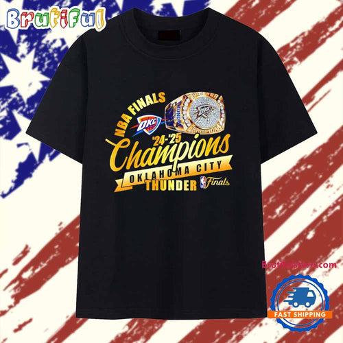 NBA Finals Champions 2024-25 Oklahoma City Thunder Ring Diamonds T Shirt