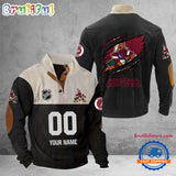 NCAA Arizona Coyotes Sport Team Custom Name And Number Buttoned Collar Sweatshirt