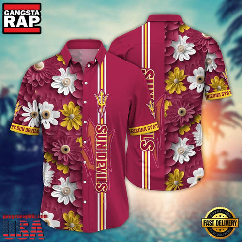 NCAA Arizona State Sun Devils Flower Style Hot Summer Aloha Hawaiian Shirt