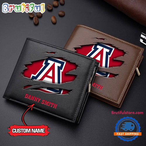 NCAA Arizona Wildcats Sporty Custom Men’s Leather Wallet