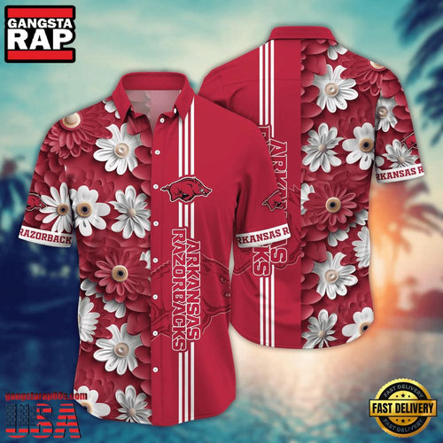 NCAA Arkansas Razorbacks Flower Style Hot Summer Aloha Hawaiian Shirt