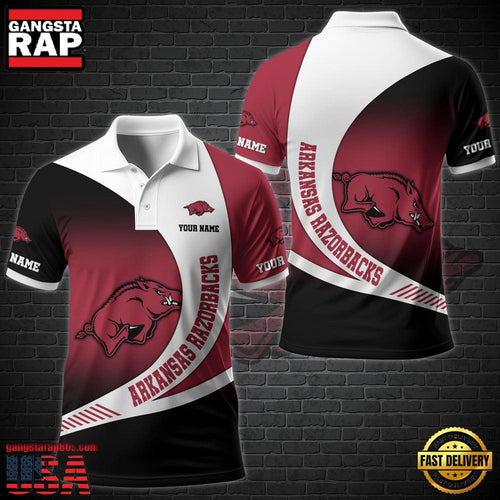 Custom Name NCAA Arkansas Razorbacks Team Polo Shirt