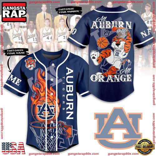 NCAA Custom Name Auburn Tigers Football Mascot Ready To Fight New Design Baseball Jersey