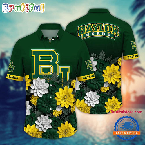 NCAA Baylor Bears Flower Tropical Summer Beach Hawaiian Shirt