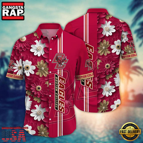 NCAA Boston College Eagles Flower Style Hot Summer Aloha Hawaiian Shirt