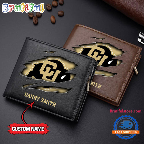 NCAA Colorado Buffaloes Sporty Custom Men’s Leather Wallet