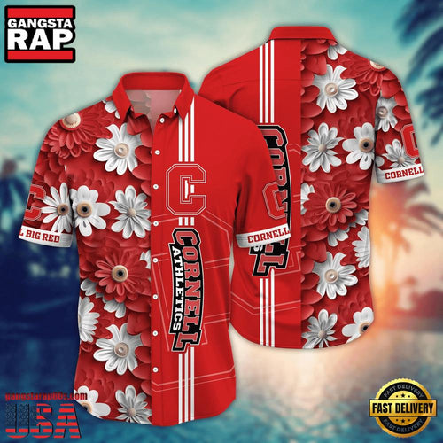 NCAA Cornell Big Red Flower Style Hot Summer Aloha Hawaiian Shirt