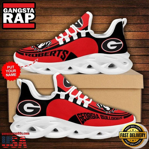NCAA Custom Name Georgia Bulldogs Sneaker Unique Design Max Soul Shoes Running Sneakers
