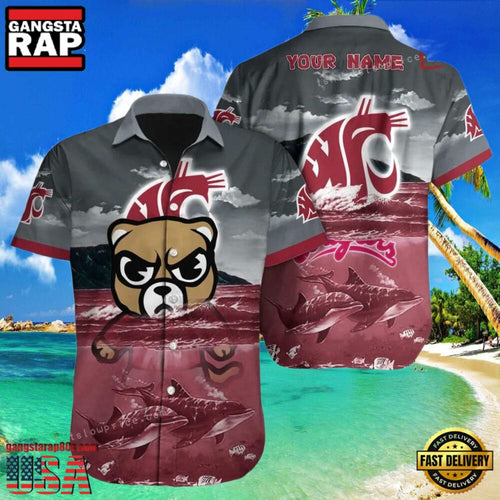 NCAA Custom Name Washington State Cougars Hawaiian Shirt Cheap For Men Women