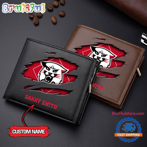 NCAA Davidson Wildcats Sporty Custom Men’s Leather Wallet