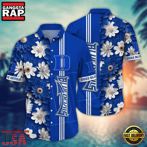 NCAA Duke Blue Devils Flower Style Hot Summer Aloha Hawaiian Shirt