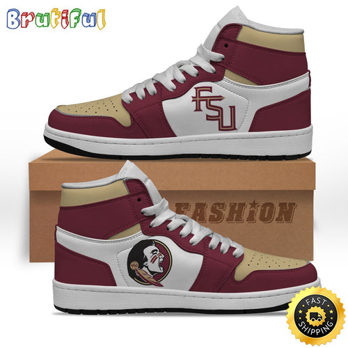 NCAA Florida State Seminoles Garnet Gold Air Jordan 1 High Sneakers