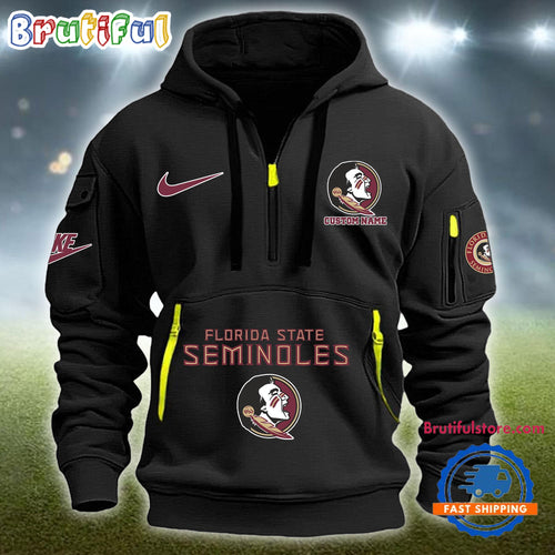 NCAA Florida State Seminoles Heavy Hoodie, Sporty Quarter Zip Hoodie