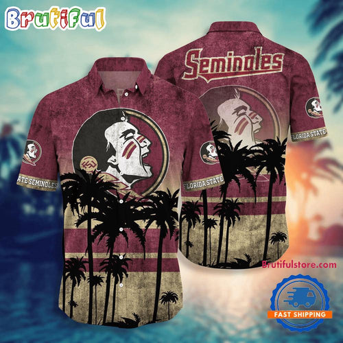 NCAA Florida State Seminoles Palm Tree Tropical Summer Beach Hawaiian Shirt
