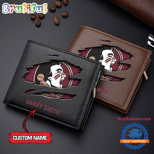 NCAA Florida State Seminoles Sporty Custom Men’s Leather Wallet