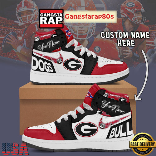 NCAA Georgia Bulldogs Custom Name Air Jordan 1 Shoes Running Sneakers