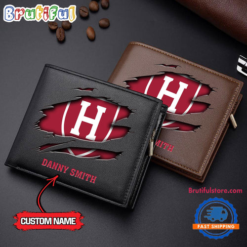 NCAA Harvard Crimson Sporty Custom Men’s Leather Wallet